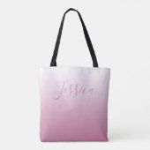 Tote Bag Élégant script et rose modifiable (n'importe quell (Dos)