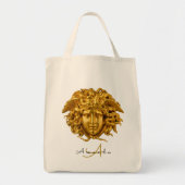 Tote Bag Elégant Script Medusa Haute Couture Chic Noir (Devant)