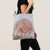 Tote Bag Élégant script moderne pour photo de bébé (De près)