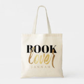 Tote Bag Élégant Script Or Livre Passion (Dos)
