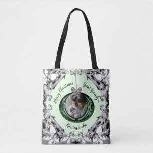Tote Bag Élégant Script Photo Cadeaux de Noël Ornements