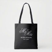 Tote Bag Elegant script typography Mr and Mrs wedding (Devant)