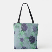 Tote Bag Elégant Shabby Chic Blue Rose Illustration (Dos)