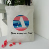 Tote Bag Élégant simple monogramme avec lettre A Tote