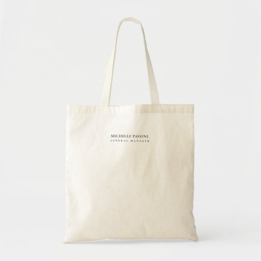 Tote Bag Élégant Simple Professionnel Noir & Blanc (Devant)