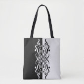 Tote Bag Élégant style arlequin Abstrait noir et blanc (Devant)