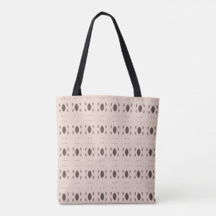 Tote Bag Élégant style beige et marron motif ovale