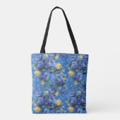 Tote Bag Élégant Stylish Cute Bleu Botanique Floral (Dos)