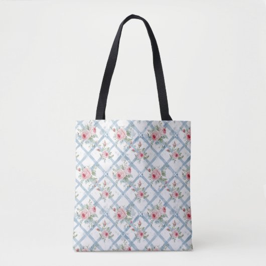 Tote Bag Élégant Stylish Cute Boho rose Botanique Floral (Devant)