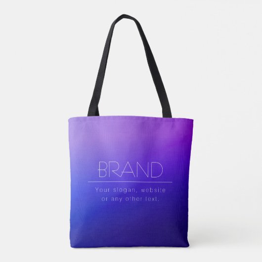 Tote Bag Élégant texte modifiable et couleur violet moderne (Dos)