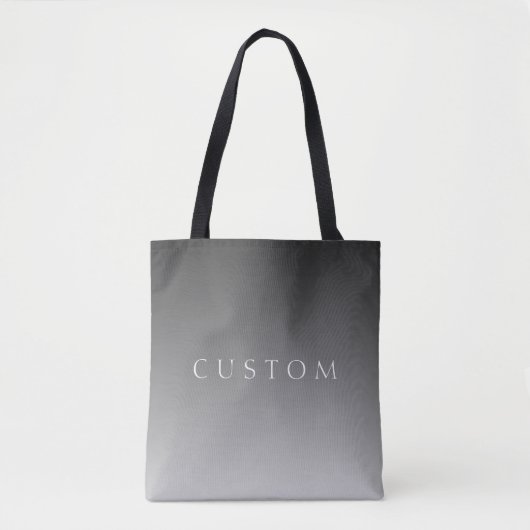 Tote Bag Élégant texte sur simple moderne gris ombre dégrad (Devant)
