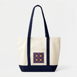 Tote Bag Élégant tissu pourpre avec motif floral jaune
