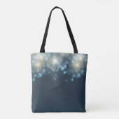 Tote Bag Élégant Turquoise Bokeh Glamor avec nom (Dos)