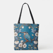 Tote Bag Élégant turquoise Kingfisher Bird Floral (Dos)