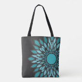 Tote Bag Elégant Turquoise Lotus Flower Mandala (Dos)
