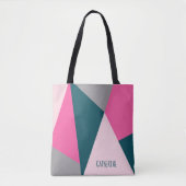 Tote Bag Élégant vert émeraude rose pastel aux couleurs pas (Devant)