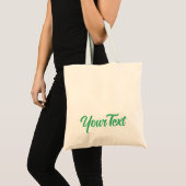 Tote Bag Élégant Vert marin moderne Calligraphié Texte Haut (Devant (produit))