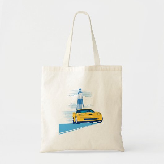 Tote Bag Elegant Vette Cruise Illustration (Devant)