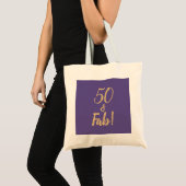 Tote Bag Élégant Violet "50 & Fab !" Fête du 50e anniversai (Devant (produit))