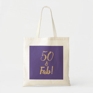 Tote Bag Élégant Violet "50 & Fab !" Fête du 50e anniversai