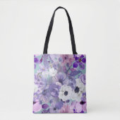Tote Bag Élégant Violet Et Violet Fleurs sauvages Et Ciel (Devant)