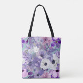Tote Bag Élégant Violet Et Violet Fleurs sauvages Et Ciel (Dos)