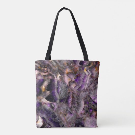 Tote Bag Elégant violet granit violet pierre violet marbre  (Dos)