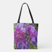 Tote Bag Élégant violet Rose Floral (Dos)