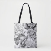 Tote Bag Elégante aquarelle blanche grise noire (Devant)