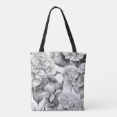Tote Bag Elégante aquarelle blanche grise noire (Dos)