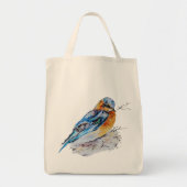 Tote Bag Elégante aquarelle Bluebird Nature (Devant)
