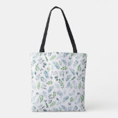 Tote Bag Elégante aquarelle Botanique Verdure Monogramme (Dos)