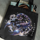 Tote Bag Elégante aquarelle Scorpio Zodiac noir