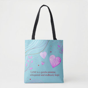 Tote Bag Élégante Art de l'Amour au Coeur d'Or