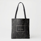 Tote Bag Elégante bibliothèque d'astrologie zodiaque Noir/O (Devant)