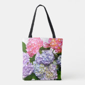 Tote Bag Elégante bouquet fleuri rose violet bleu (Dos)