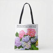 Tote Bag Elégante bouquet fleuri rose violet bleu (Devant)