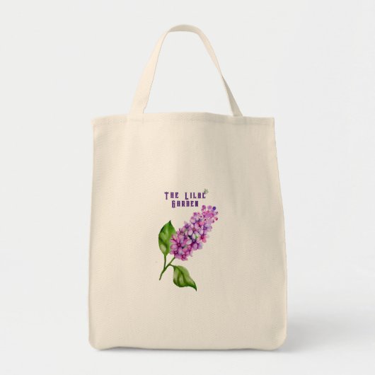 Tote Bag Élégante branche lilas aquarelle (Devant)