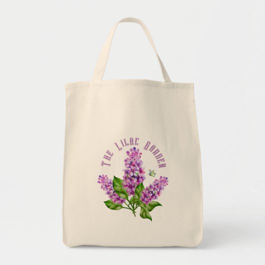 Tote Bag Élégante branche lilas aquarelle (Devant)