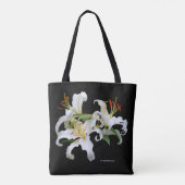 Tote Bag Elégante Casablanca White Oriental Lilies (Dos)