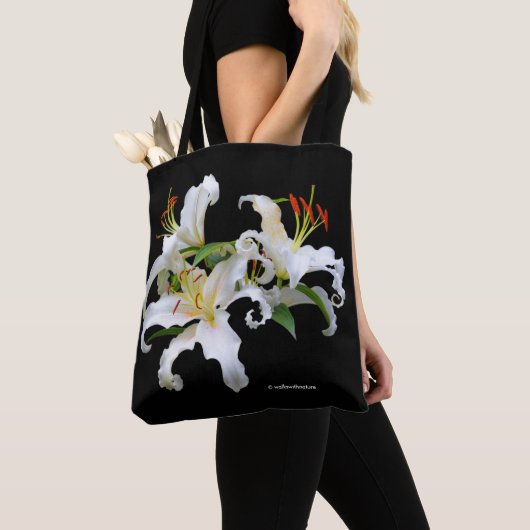 Tote Bag Elégante Casablanca White Oriental Lilies (De près)