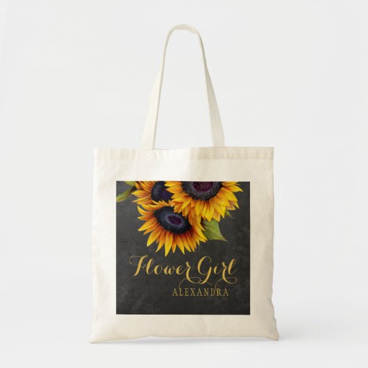 Tote Bag Élégante chalkboard tournesol mariage bridesmaid (Devant)