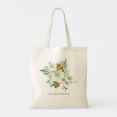 Tote Bag Elégante chidée blanche et Kumquats Bridesmaid (Dos)