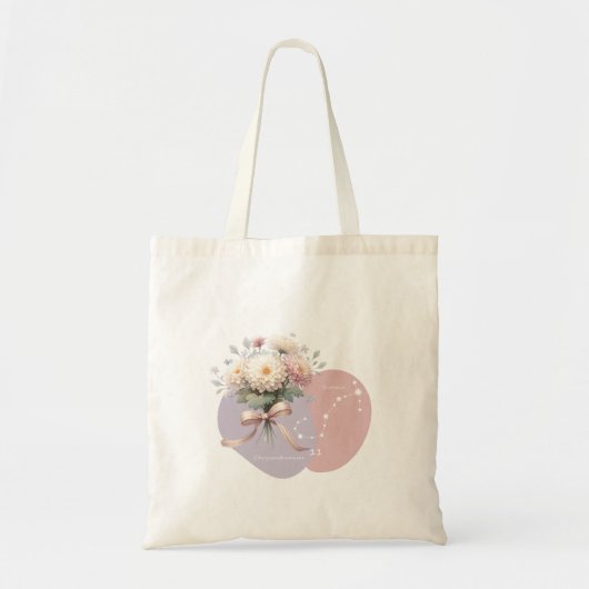 Tote Bag Elégante Chrysanthemum Scorpio Constellation (Devant)