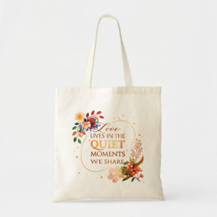 Tote Bag Élégante citation artistique florale en or