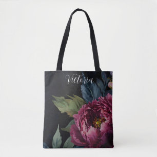 Tote Bag Elégante couleur florale rose foncé personnaliser