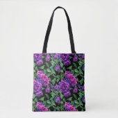 Tote Bag Élégante couleur magenta violet fleurs (Devant)