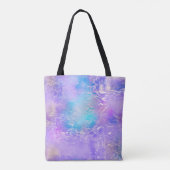 Tote Bag Élégante crème de sirène violet turquoise monogram (Dos)
