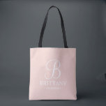 Tote Bag Élégante demoiselle d'honneur personnalisée en noi<br><div class="desc">Elegant Black and White Personnalisé Bridesmaid Cadeaux avec monogramme personnalisé en blanc élégant style de police de script avec le nom et le titre de bridesmaid dans le style de police serif classique sur arrière - plan rose vif. Aussi parfait pour Maid of Honor, Flower Girl, Mother of the Bride...</div>