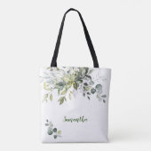 Tote Bag Elégante Eucalyptus Verdure Mère de la Mariée (Dos)